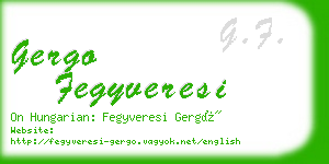 gergo fegyveresi business card